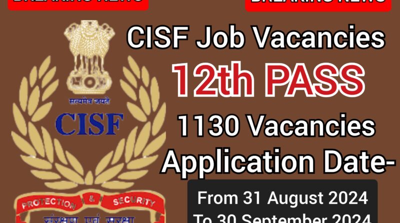 CISF Constable Job Vacancy 2024